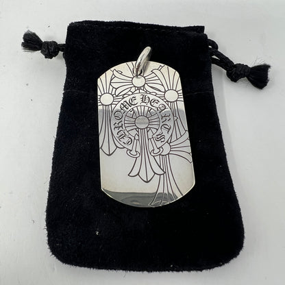 Chrome Hearts God Bless the World Dog Tag Pendant