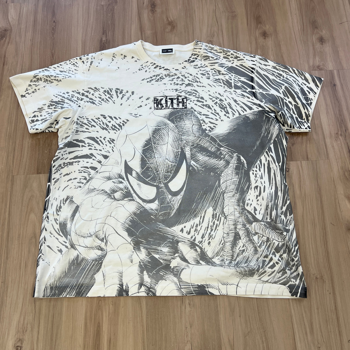 Kith x Marvel Spiderman All-Over Printed Vintage Tee