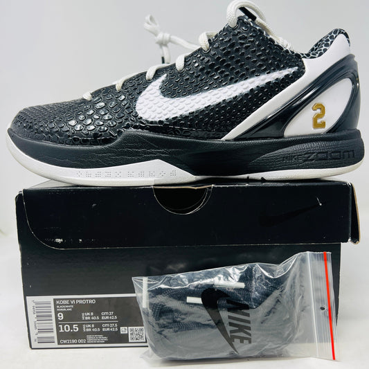 Nike Kobe 6 Protro Mambacita Sweet 16 sneakers, 2022 edition, black and white with black laces, condition 8.3/10.