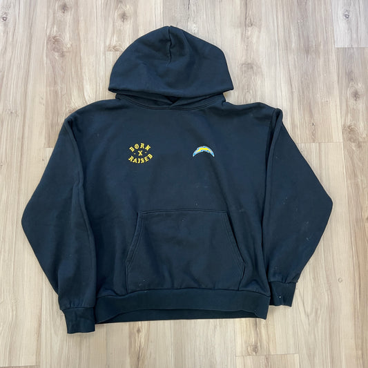 Born x Raised Black Los Angeles Chargers Pullover Hoodie Black