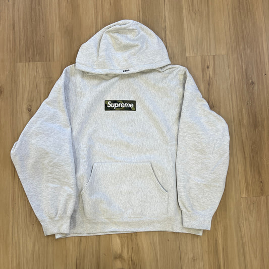Supreme Box Logo Hooded Sweatshirt Grey