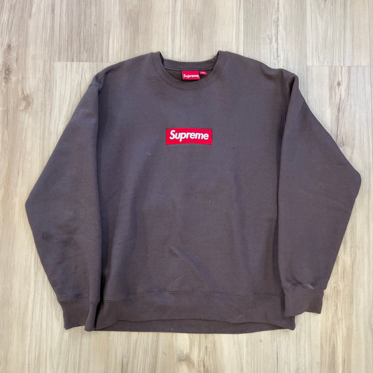 Supreme Box Logo Crewneck Brown