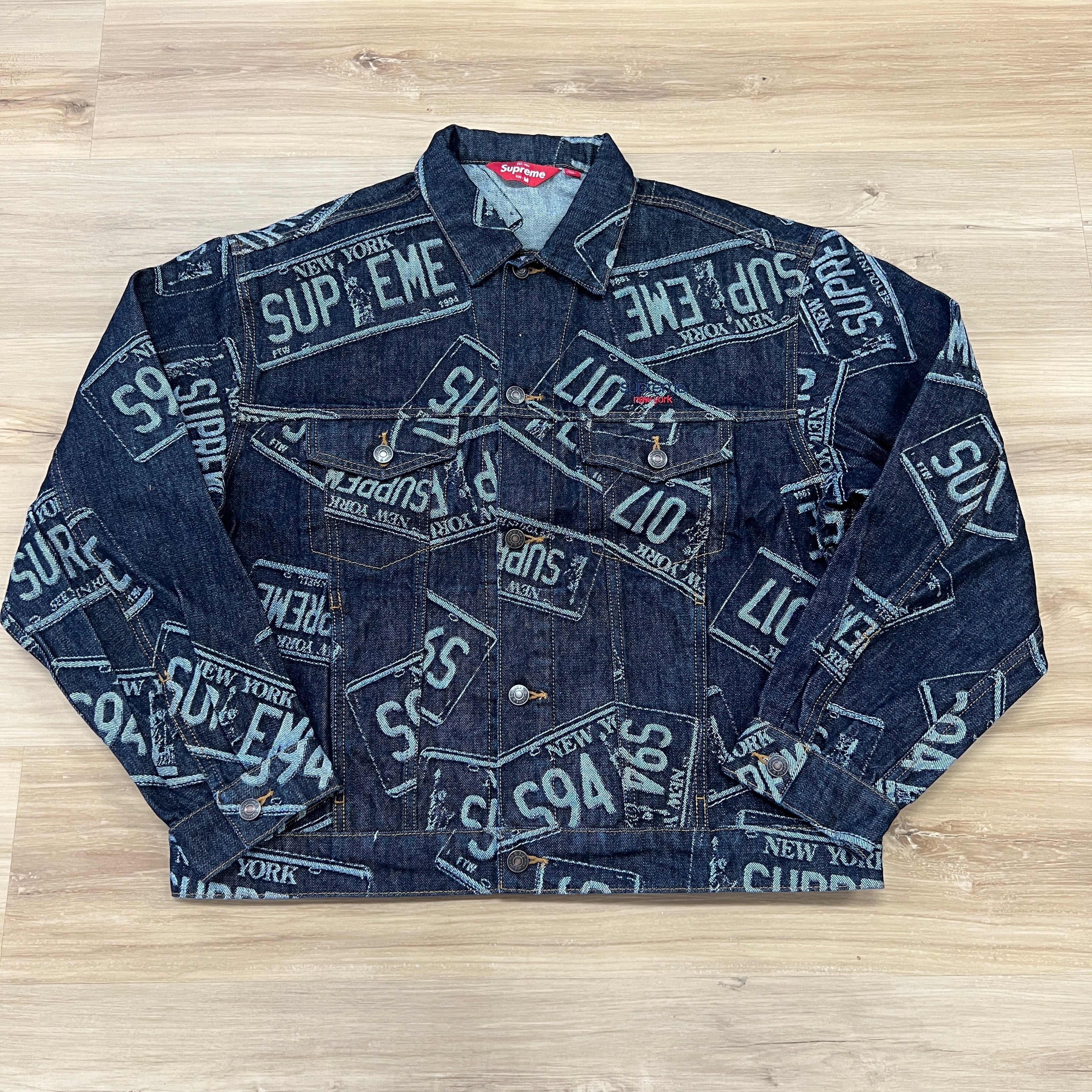 ジャケット・アウター Supreme denim trucker license plate M Supreme Denim Trucker Jacket (SS26) License Plate – Holy Ground