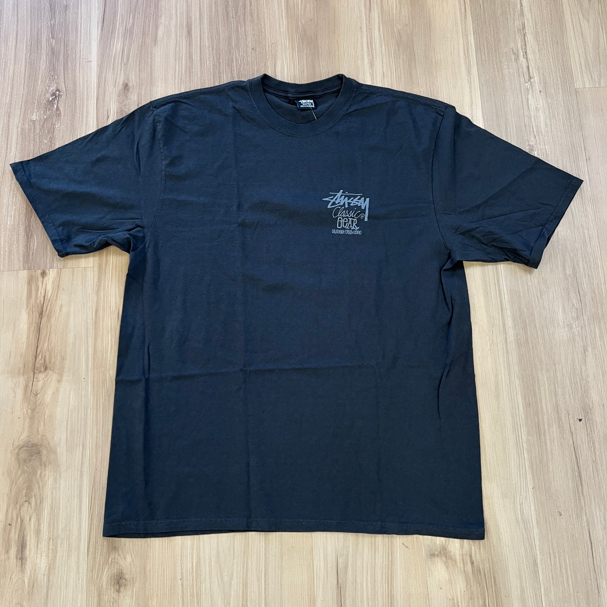 Stussy Classic Gear Pigment Dyed T Shirt Black