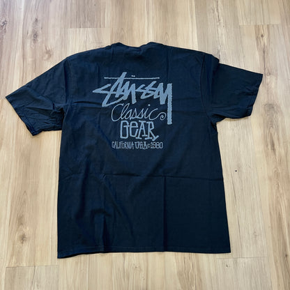 Stussy Classic Gear Pigment Dyed T Shirt Black