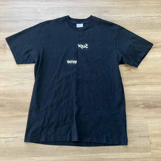 Supreme Comme des Garcons SHIRT Split Box Logo Tee Black