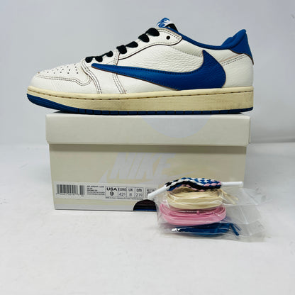 Jordan 1 Retro Low OG SP Fragment x Travis Scott Sail Military Blue