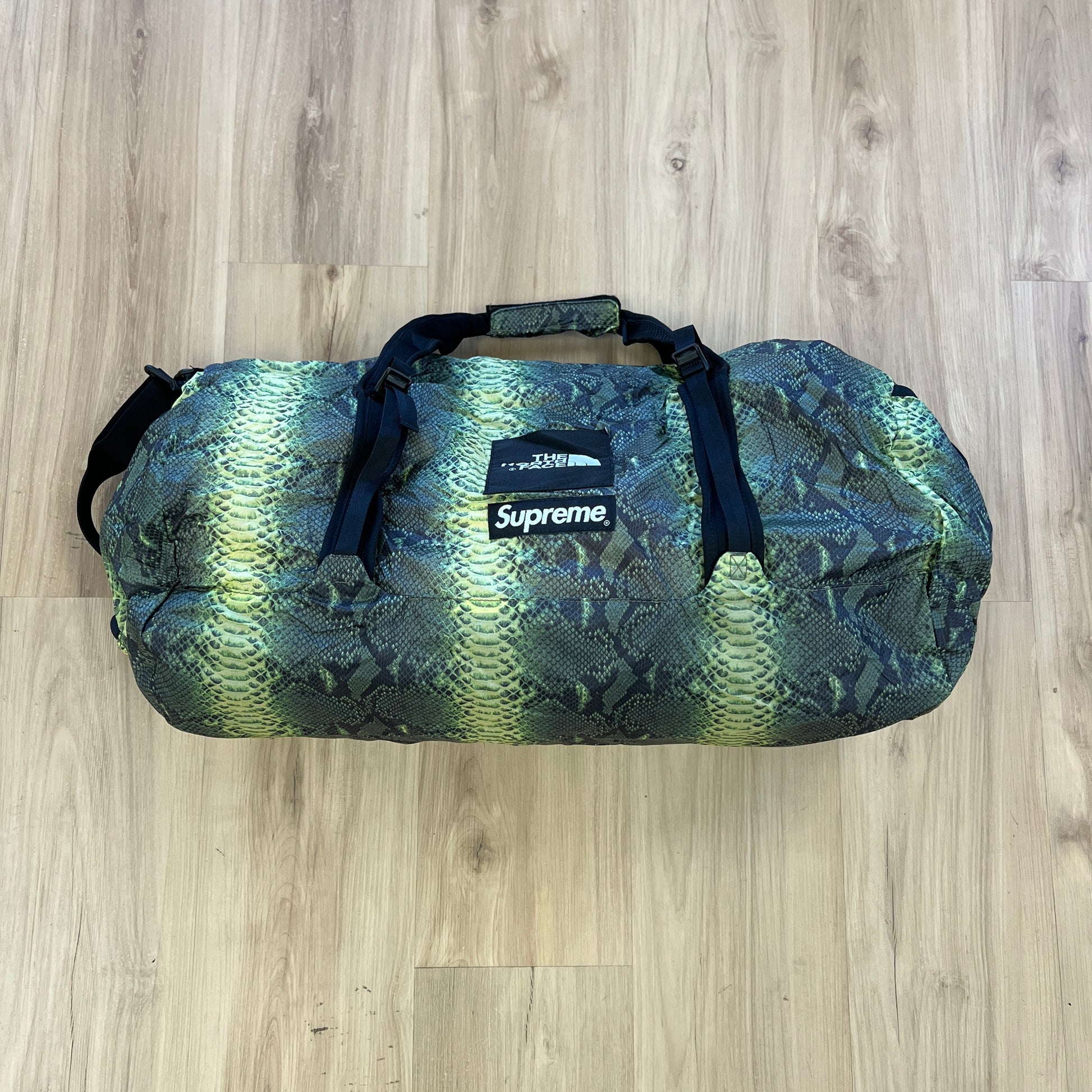 Supreme The North Face Snakeskin Flyweight Duffle Bag Green – Holy Ground