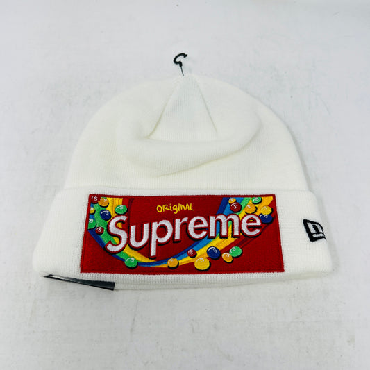 Supreme Skittles New Era Beanie White