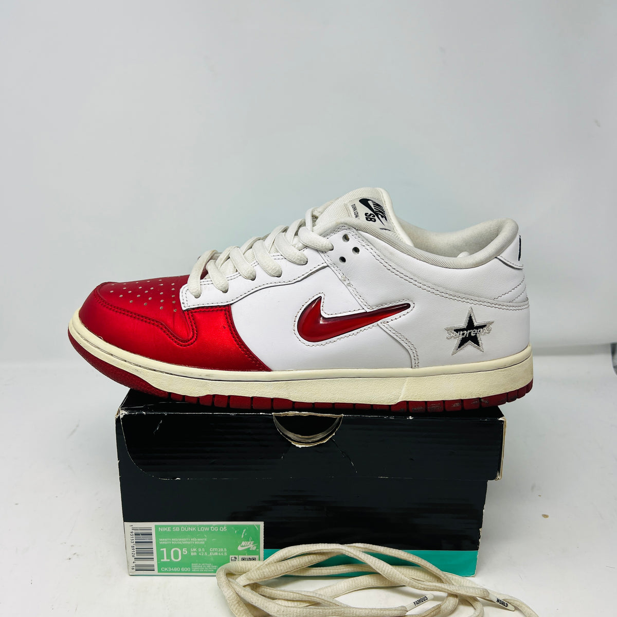Nike SB Dunk Low Supreme Jewel Swoosh Red