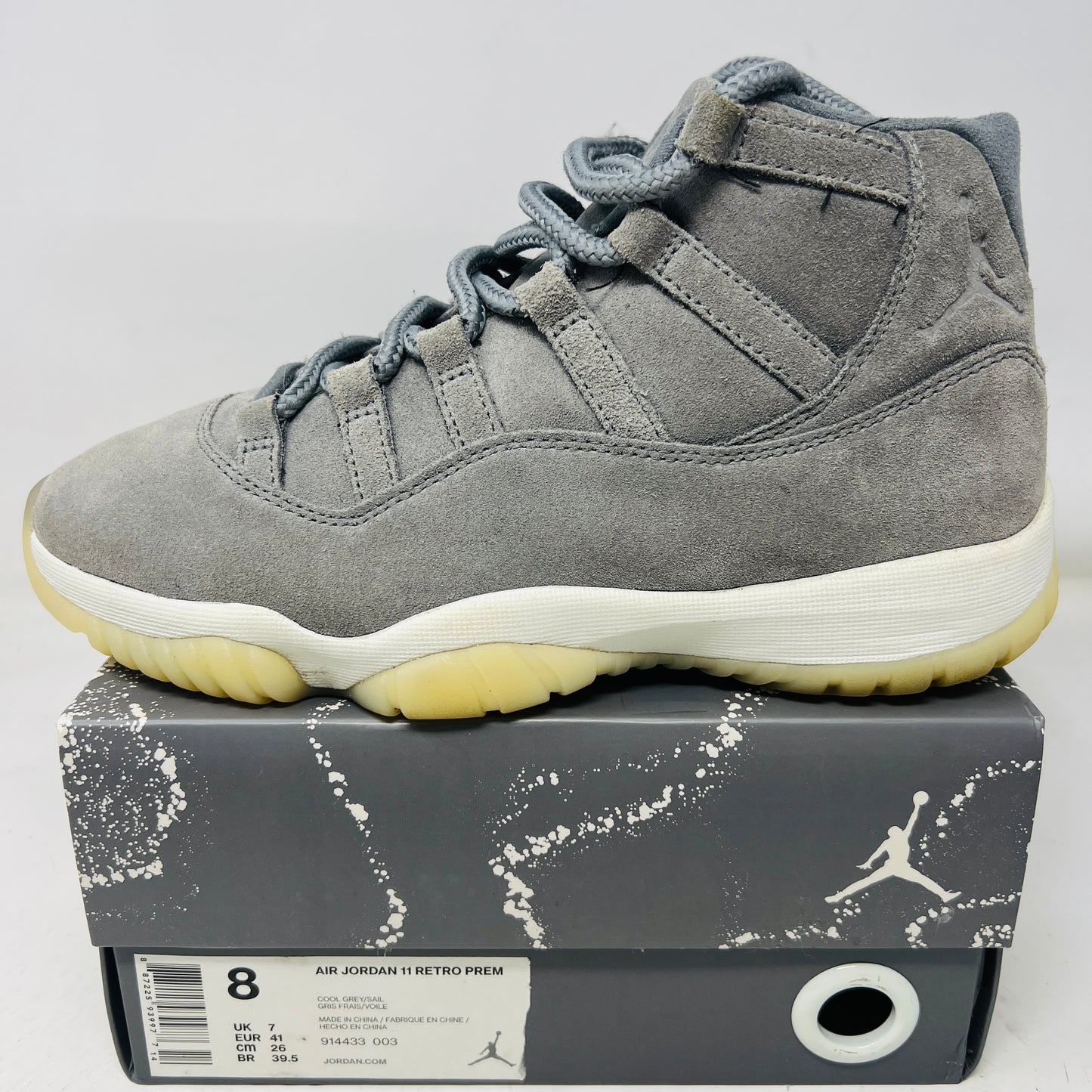 Jordan 11 Retro Pinnacle Grey Suede