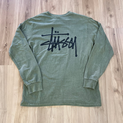 Stussy BAsic Logo L/S T Short Olive
