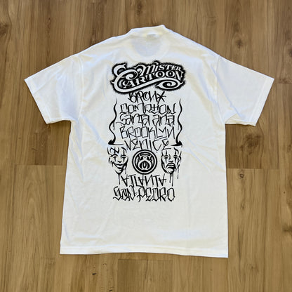 Stussy World Tour 2006 Mister Cartoon White Tee Limited Edition
