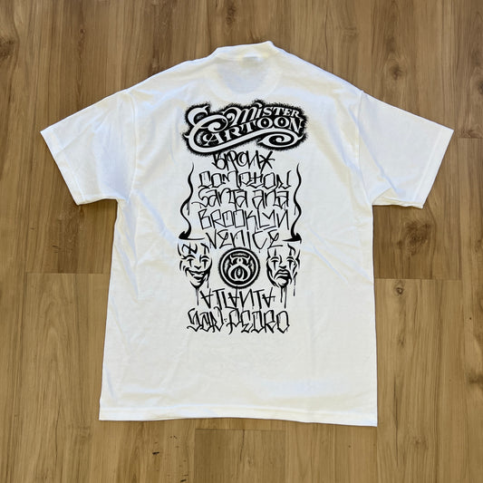 Stussy World Tour 2006 Mister Cartoon White Tee Limited Edition