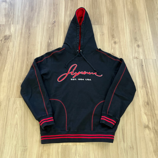 Supreme Contrast Embroidered Hooded Sweatshirt Black