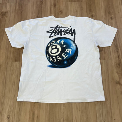 Stussy Born X Raised 8 Ball Tee White