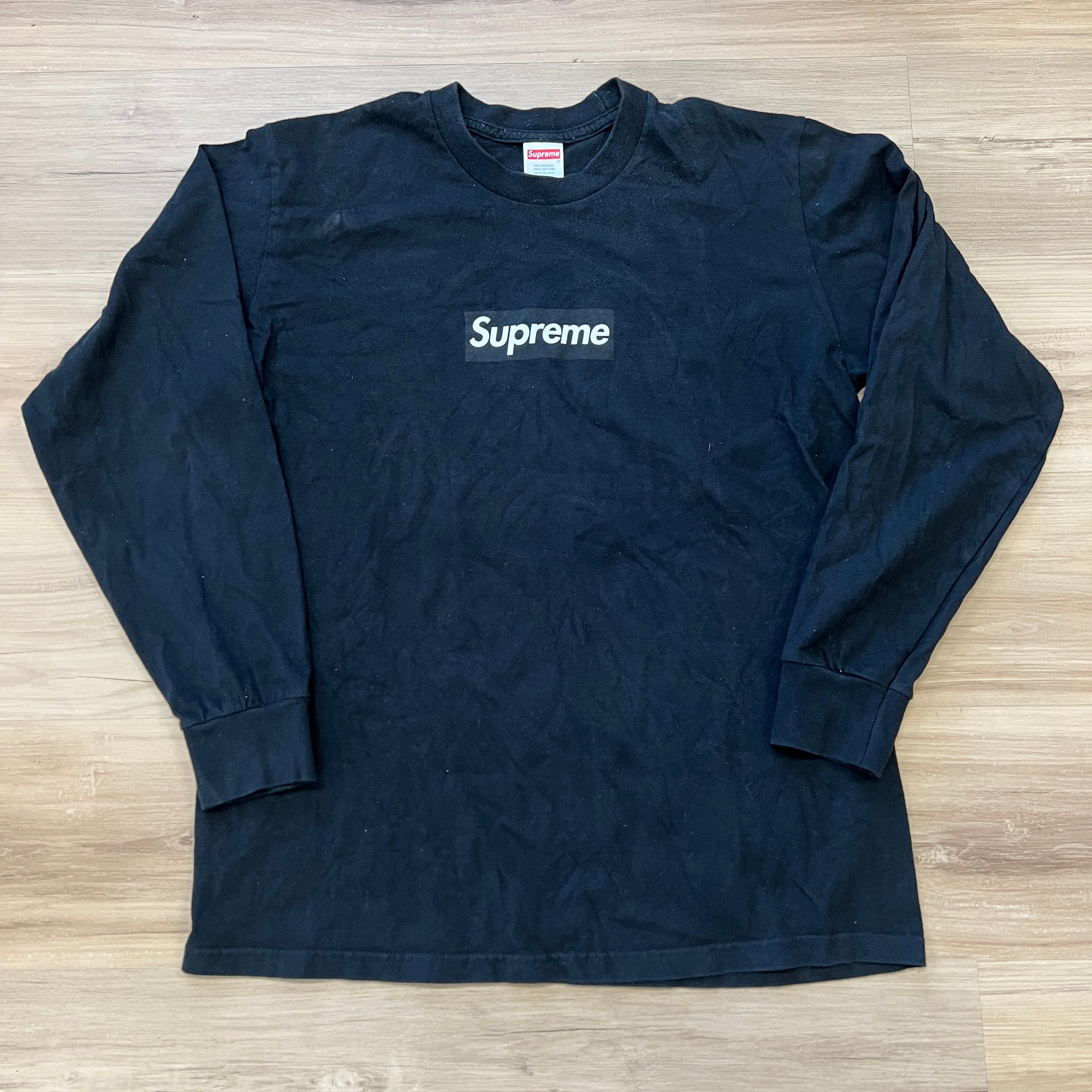 Supreme　Tシャツ　ロンティー　黒 シュプリーム ボックス ロゴ ロンT Supreme Box Logo L S Tee black