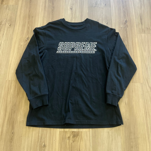Supreme Studded Long-Sleeve Top Black