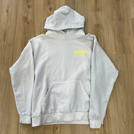 Hidden NY H Logo Hoodie Grey and Yellow