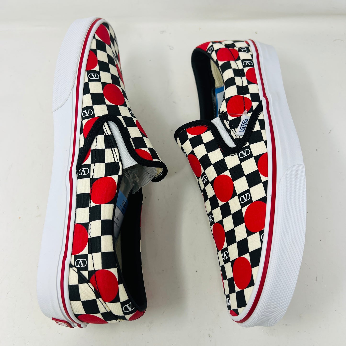 Vans Classic Slip-On Valentino Garavani Checkerboard Big Dots Black White Red (SAMPLE)