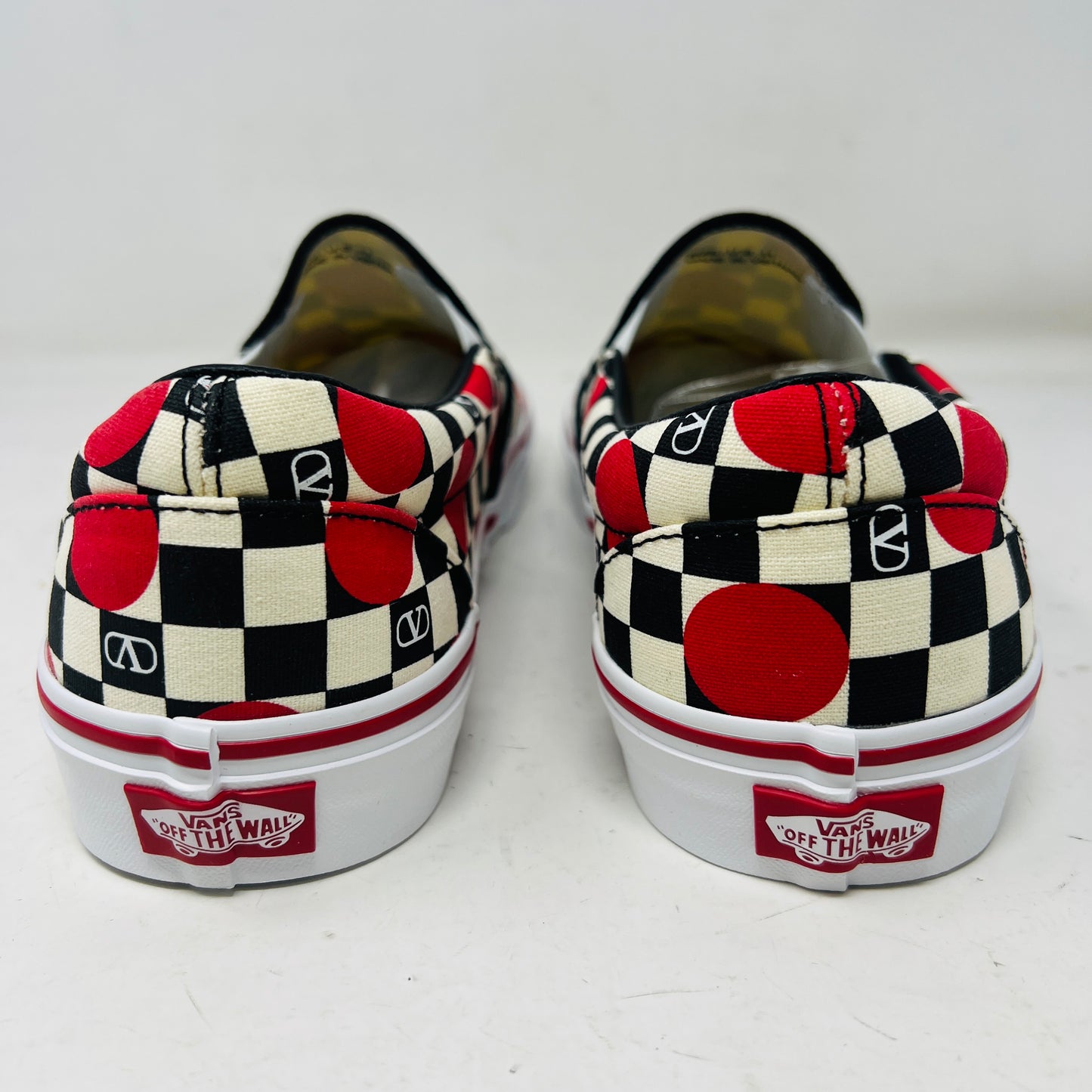 Vans Classic Slip-On Valentino Garavani Checkerboard Big Dots Black White Red (SAMPLE)