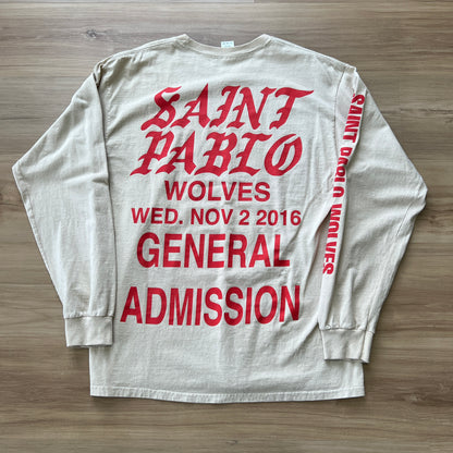 Kanye West Saint Pablo Tour long-sleeve t-shirt Cream