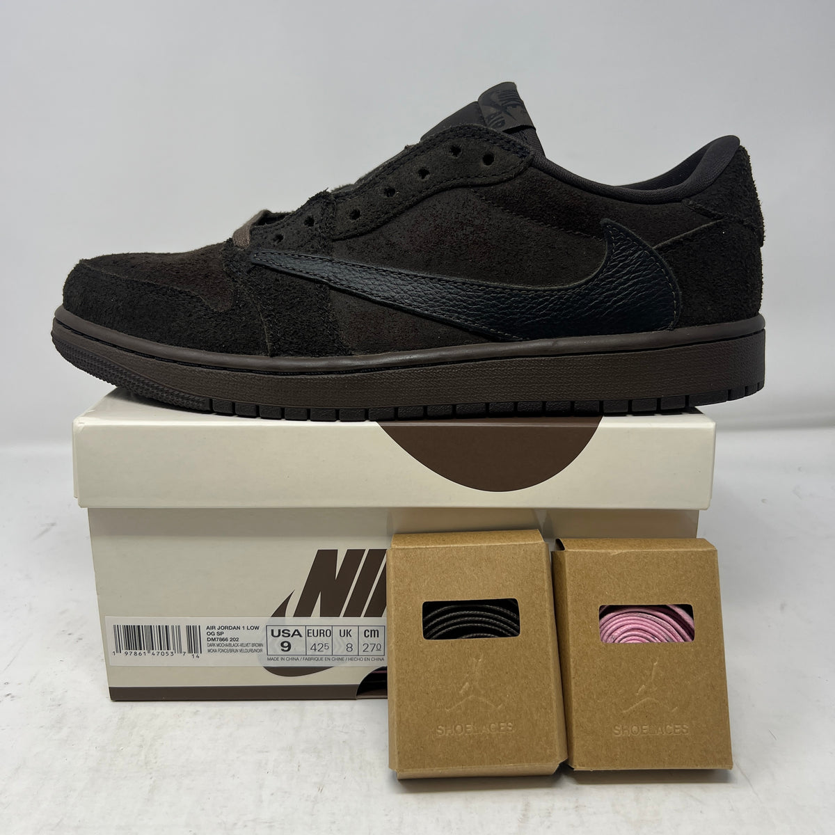Jordan 1 Retro Low OG SP Travis Scott Velvet Brown