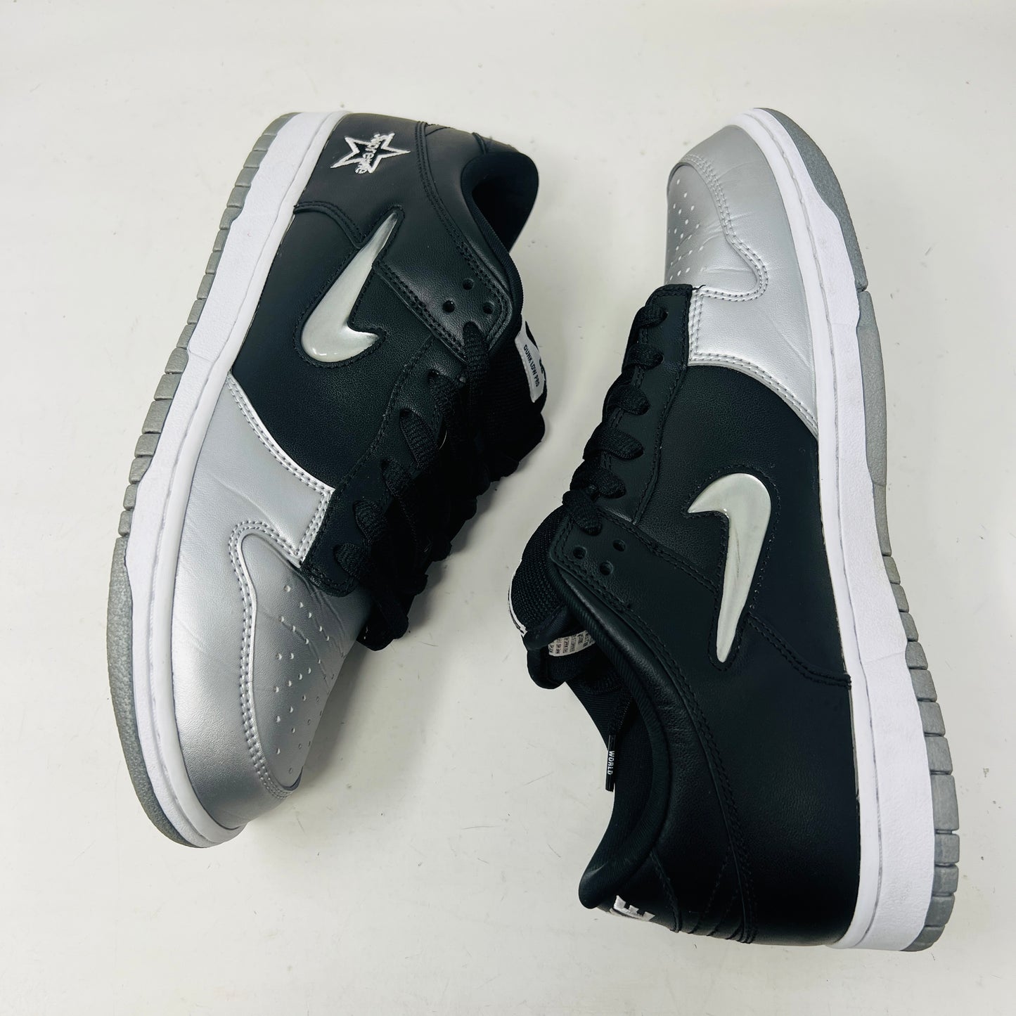 Nike SB Dunk Low Supreme Jewel Swoosh Silver