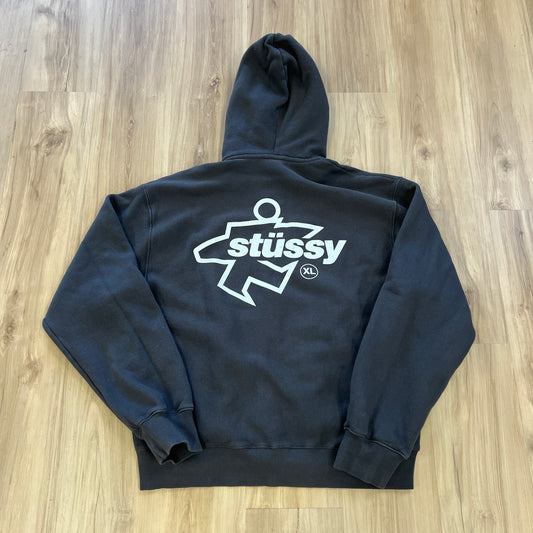 Stussy Surf Size Dyed Zip Hood Faded Black