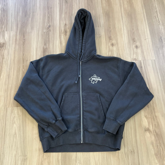 Stussy Surf Size Dyed Zip Hood Faded Black