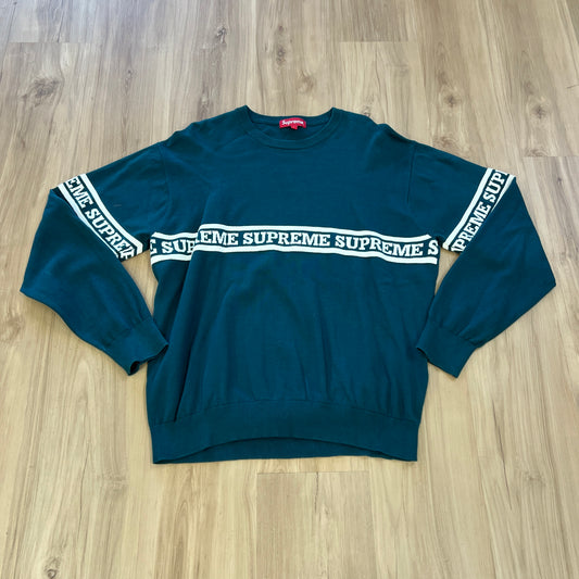 Supreme Logo Stripe Knit Top Dark Teal