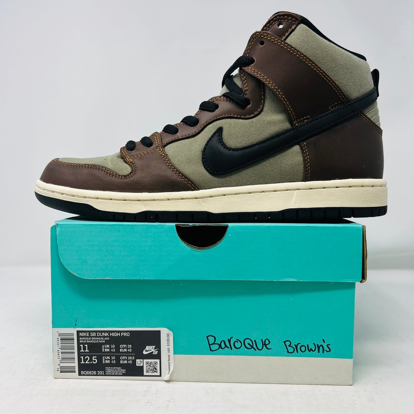 Nike SB Dunk High Baroque Brown
