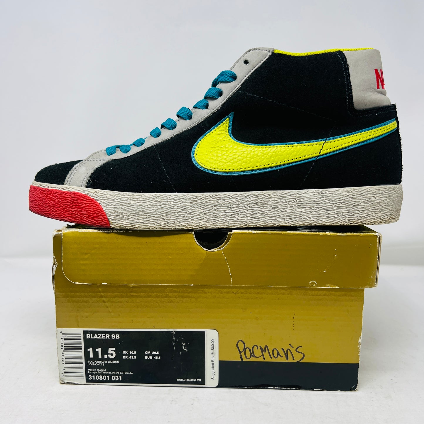 Nike SB Blazer Pacman Black Bright Cactus