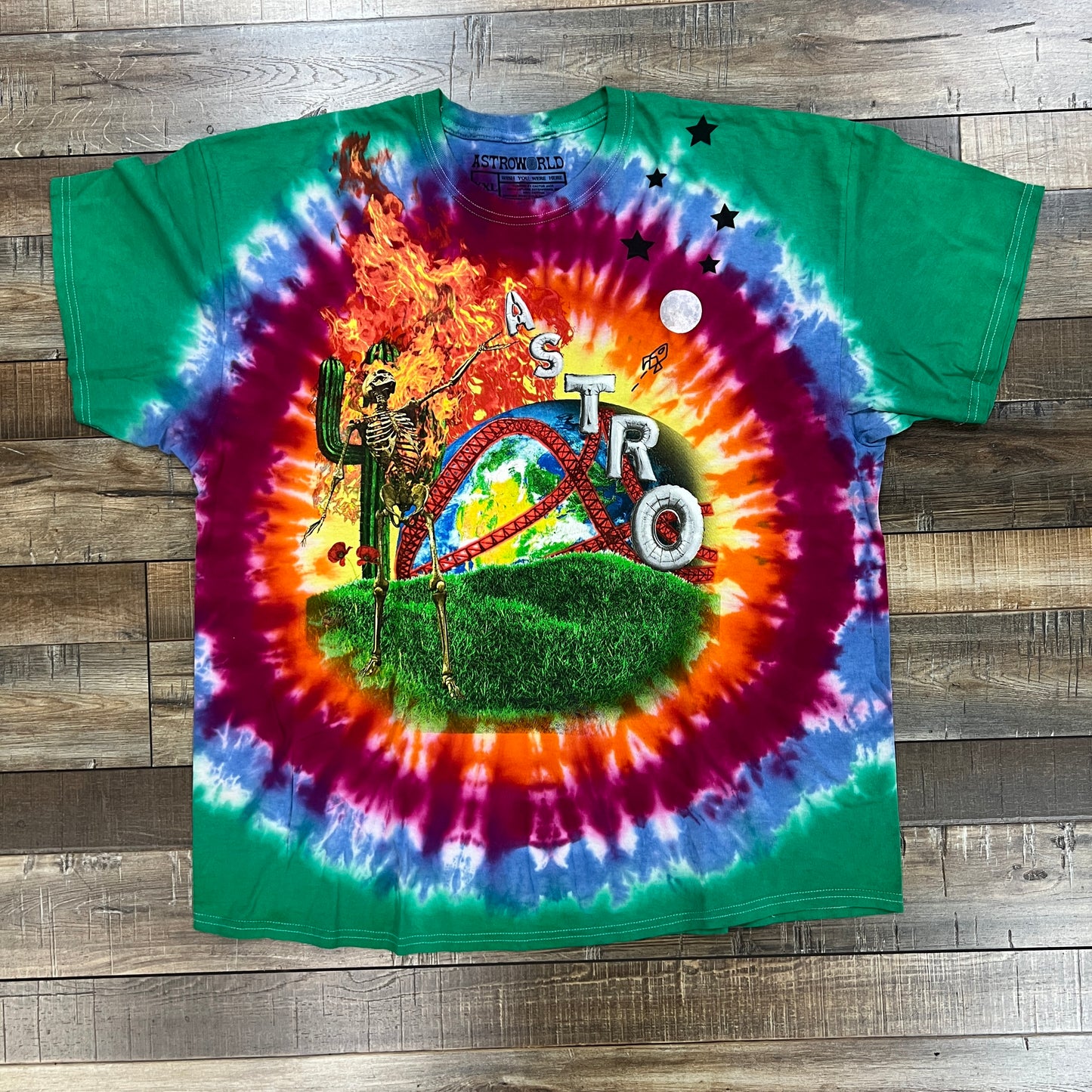 Travis Scott Astroworld Tie Dye Smile Smiley Tee