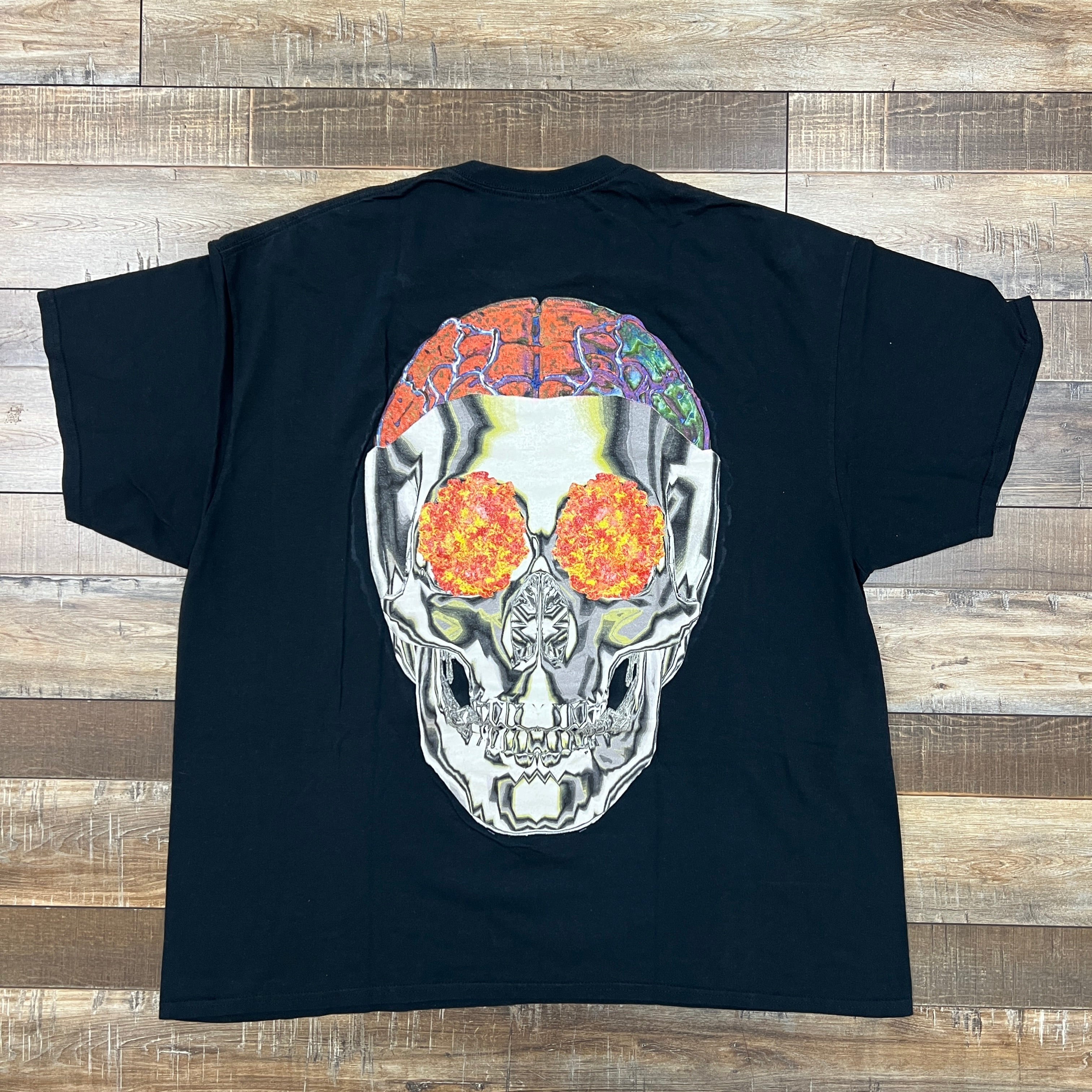 Travis Scott Birds Eye View 2017 Tour Black Astroworld Skull Shirt