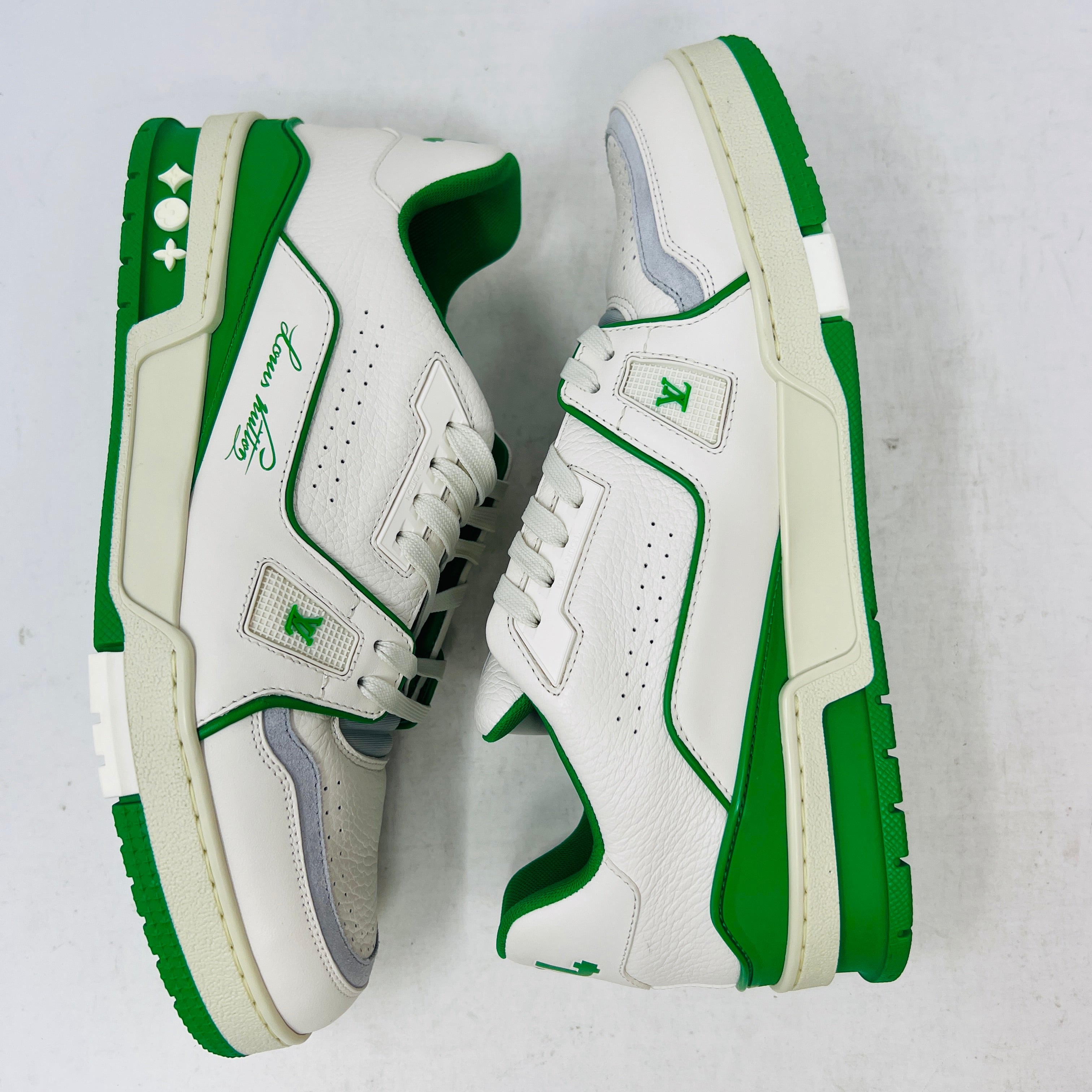 Louis Vuitton Trainer #54 Signature White Green – Holy Ground