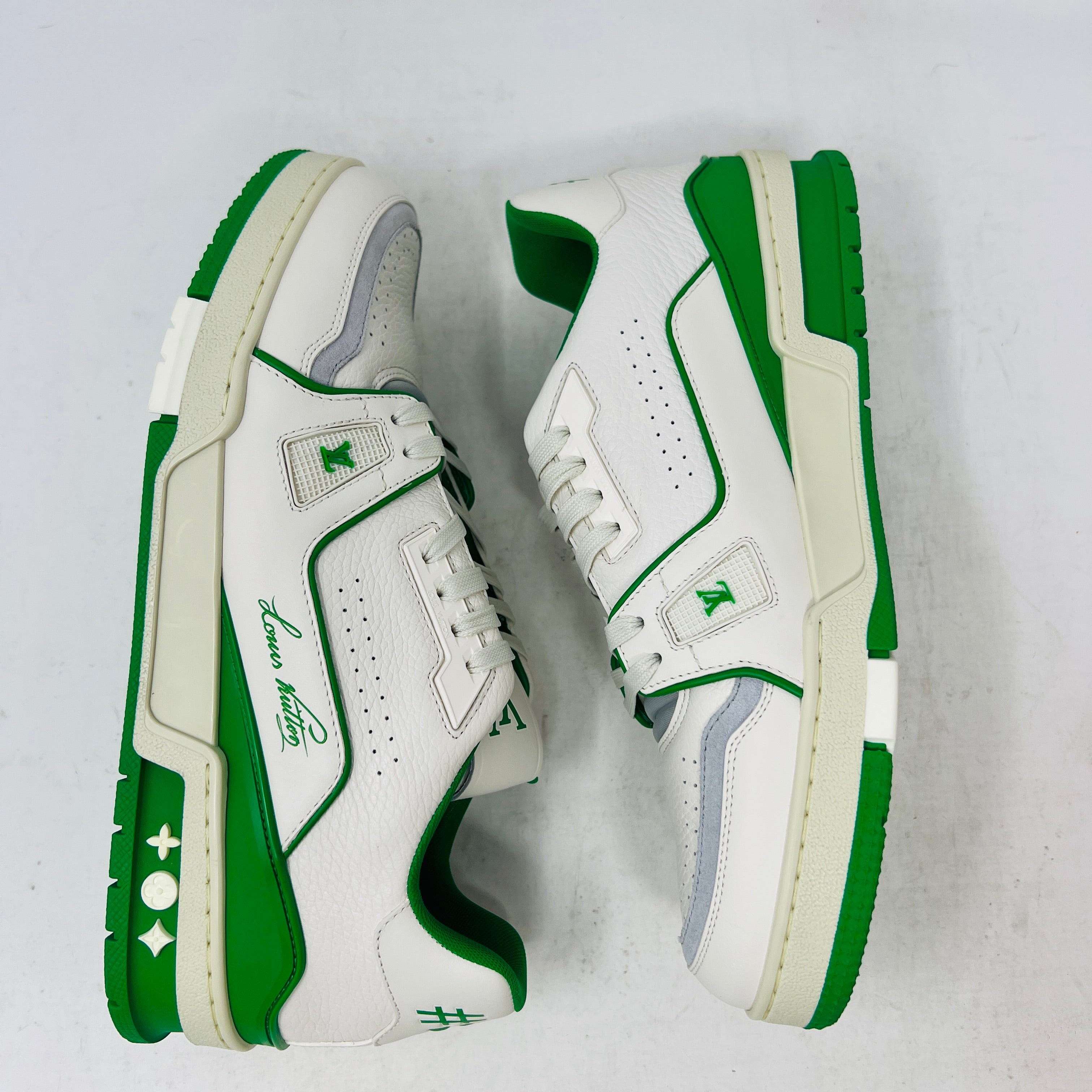 Louis Vuitton Trainer #54 Signature White Green – Holy Ground