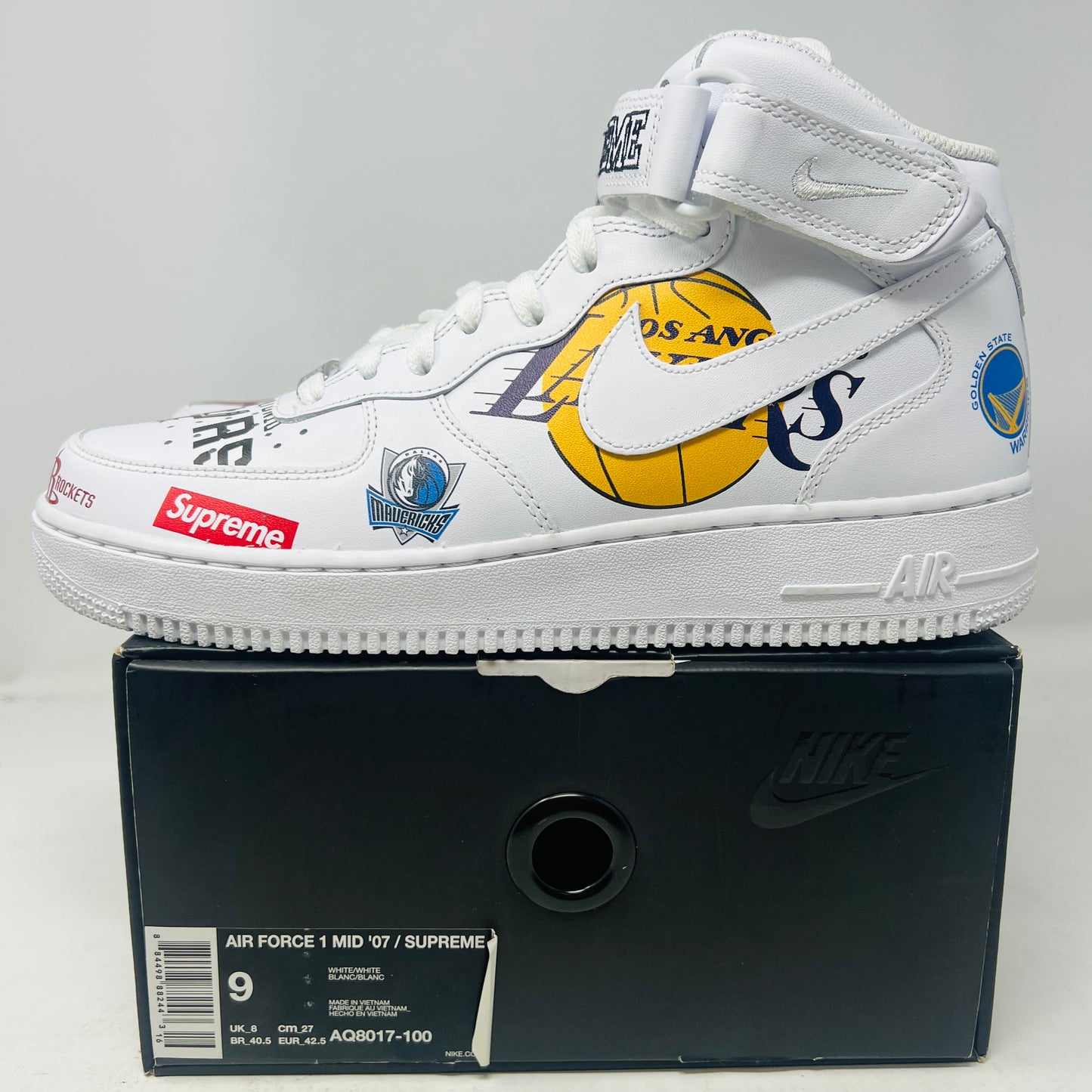 Nike Air Force 1 Mid Supreme NBA White