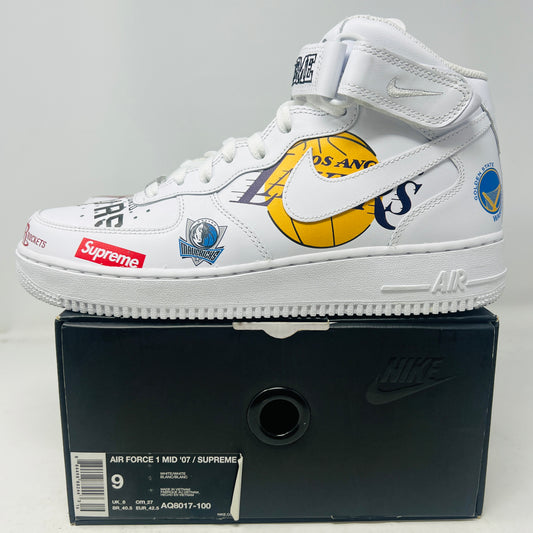 Nike Air Force 1 Mid Supreme NBA White