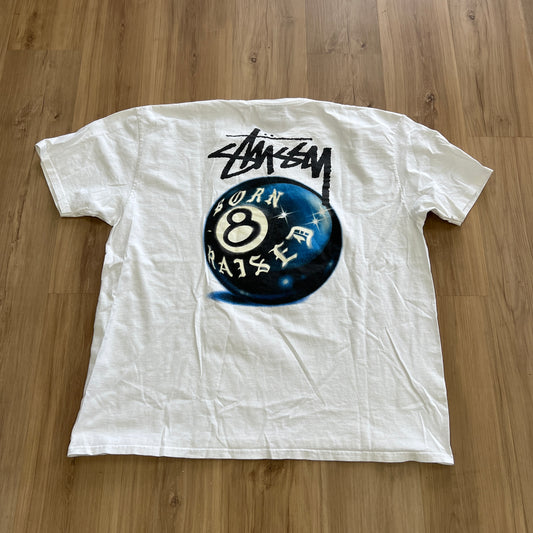 Stussy x Born X Raised 8 Ball Tee 'White'