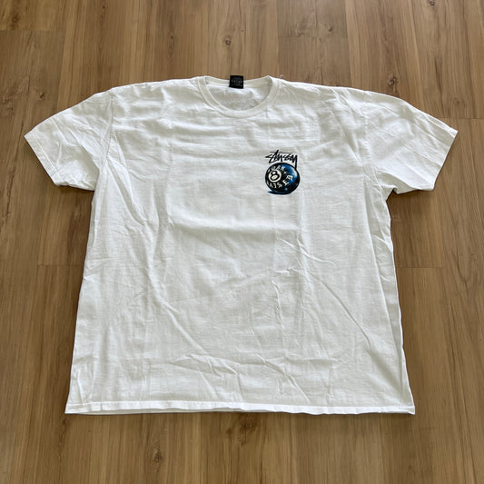 Stussy x Born X Raised 8 Ball Tee 'White'