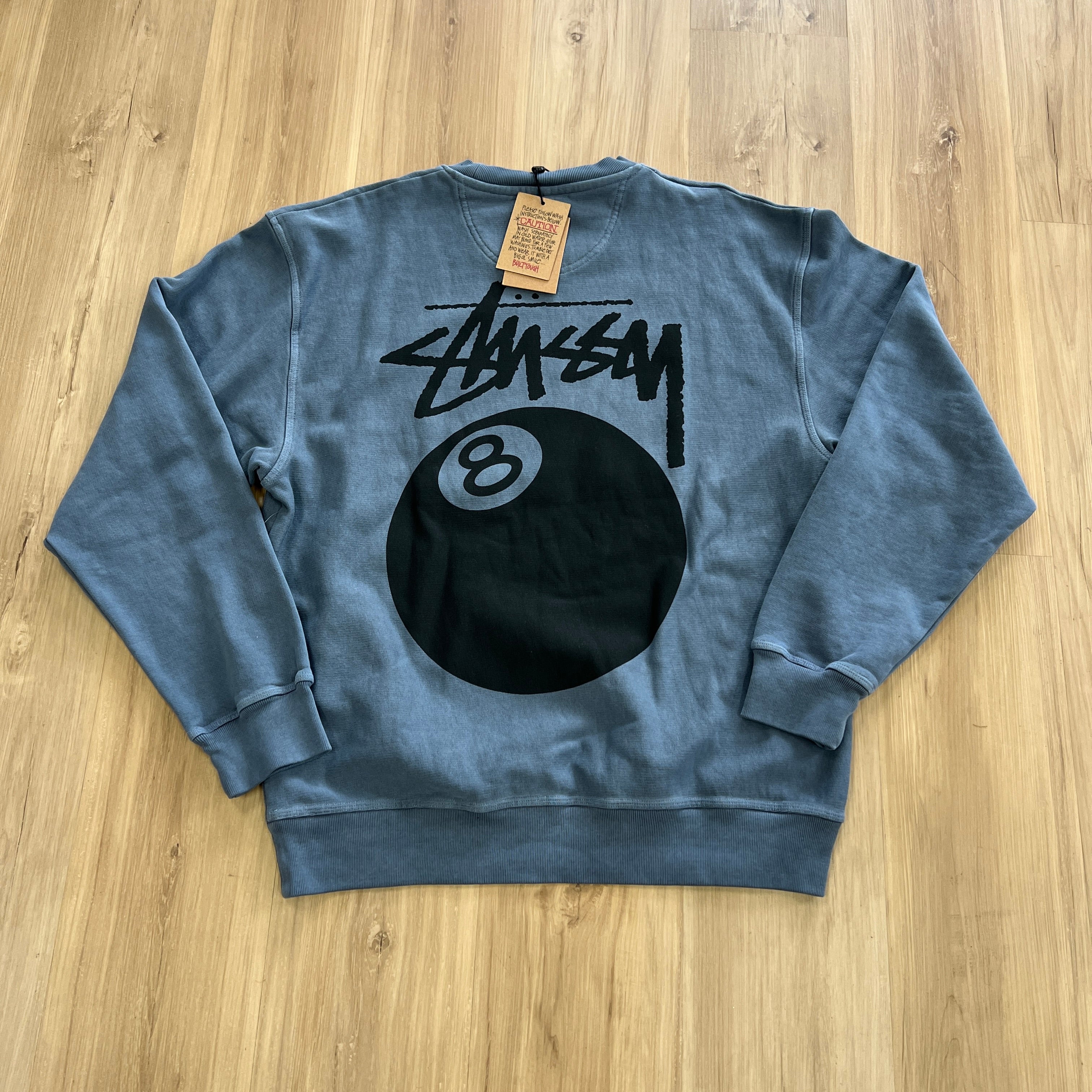 Stussy 8 Ball Crew Pigment Dyed Navy – Holy Ground