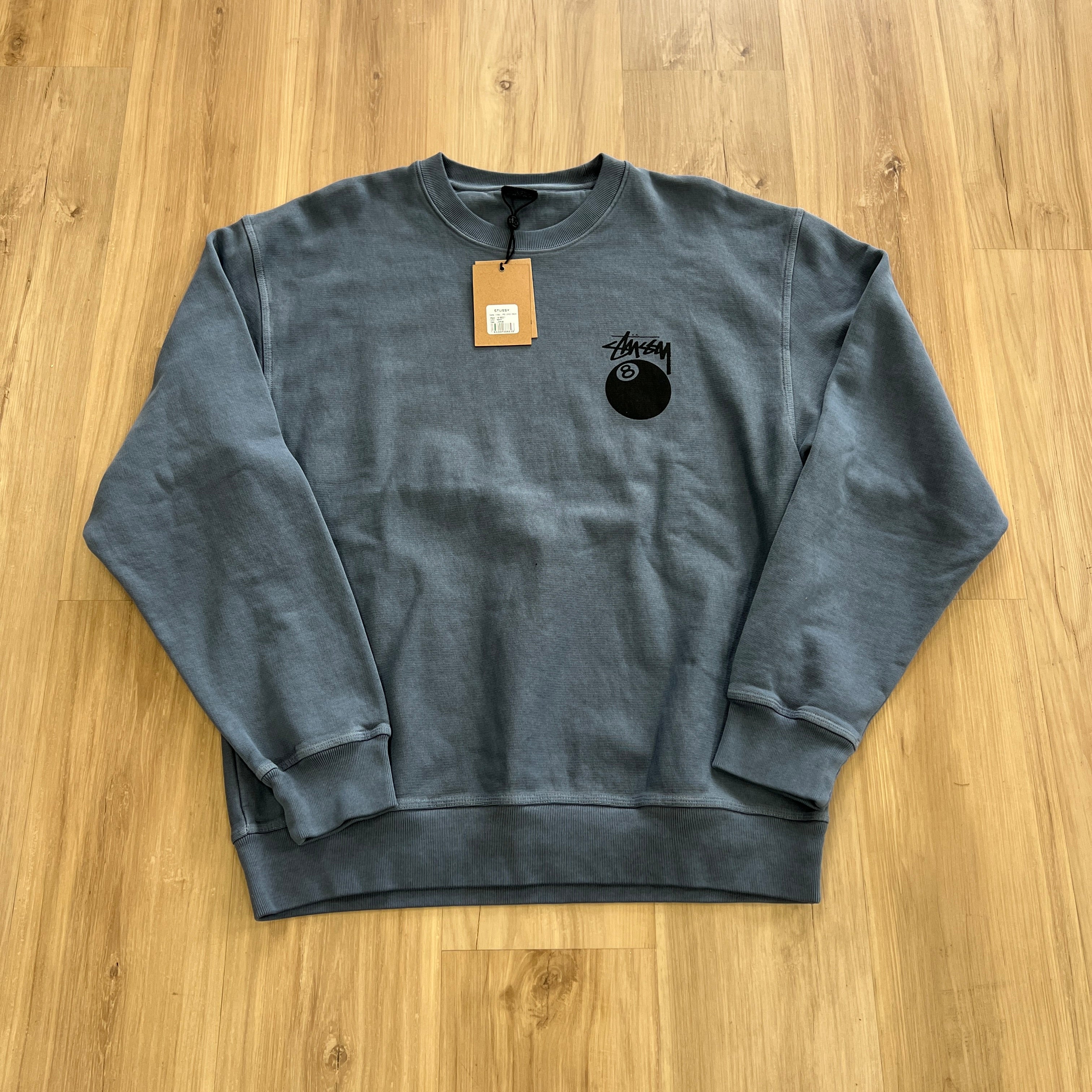 Stussy 8 Ball Crew Pigment Dyed Navy – Holy Ground