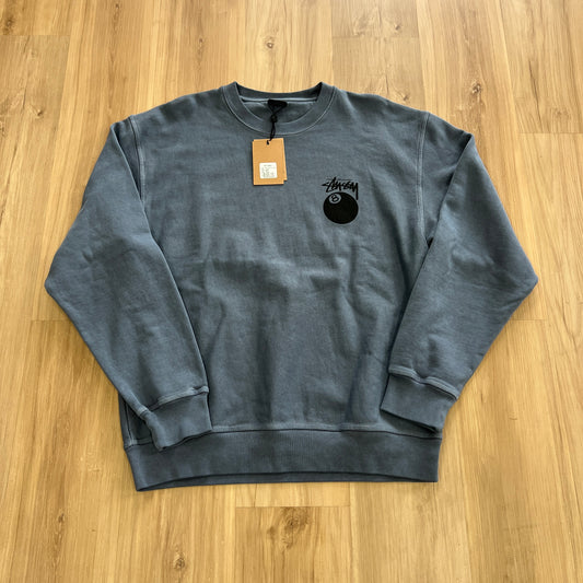 Stussy 8 Ball Crew Pigment Dyed Navy