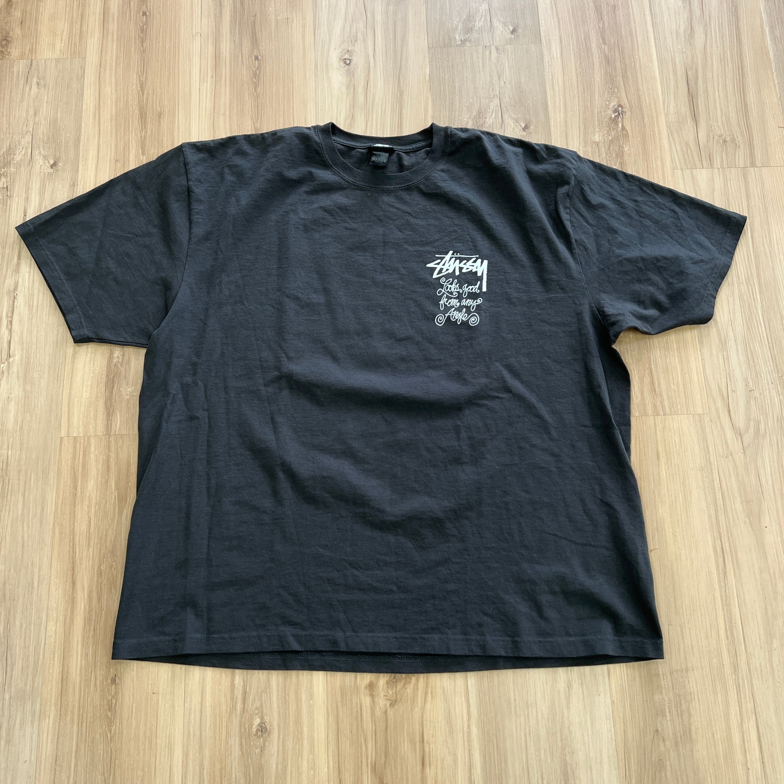 Stussy Any Angle Tee Pigment Dyed 'Faded Black' – Holy Ground