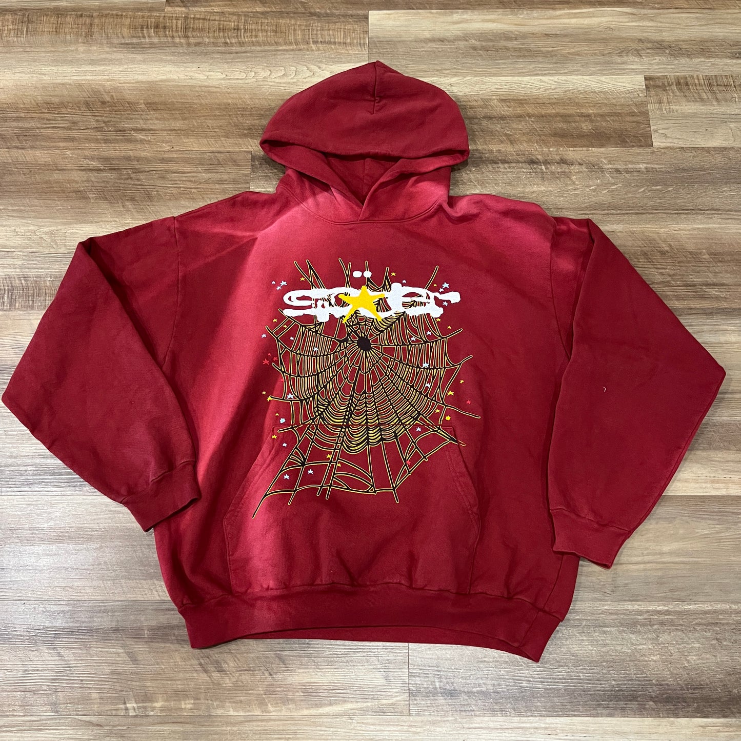 Sp5der Logo Hoodie Maroon