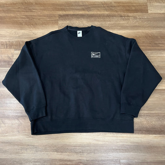 Nike x Stüssy Washed Fleece Crewneck sweatshirt Black