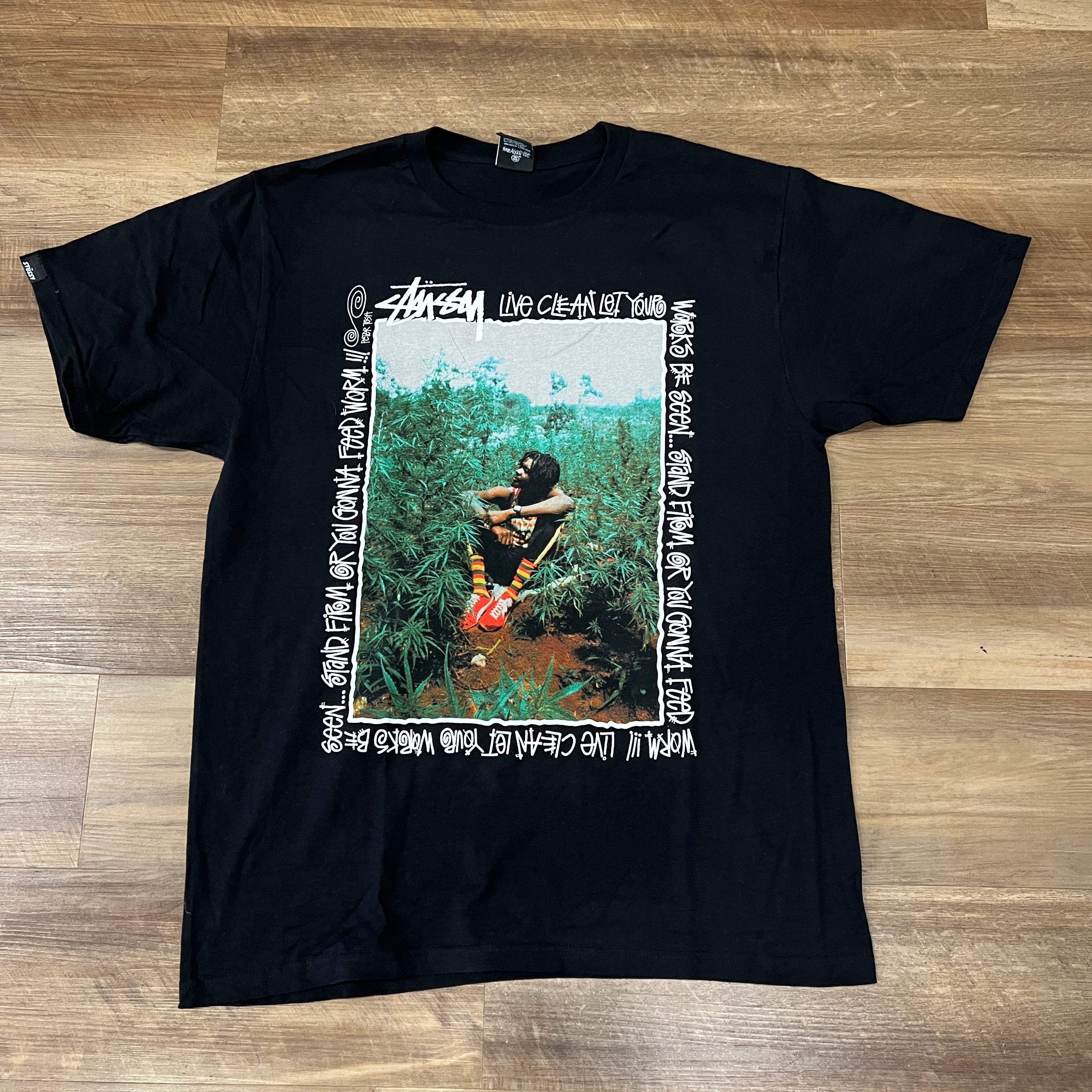 peter tosh Tシャツ　　OLD stussy Mサイズ Stüssy x Peter Tosh Be Seen Black T-shirt – Holy Ground