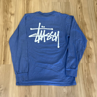 Stüssy Basic Logo L/S t-shirt Blue