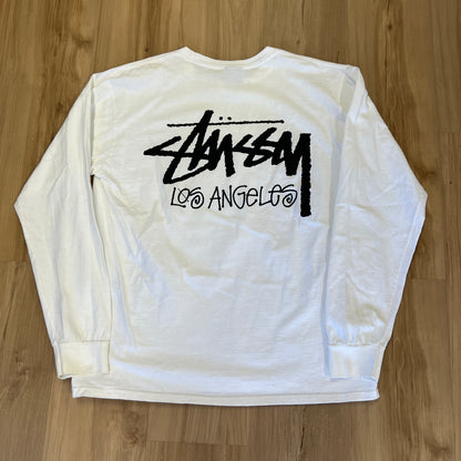 Stüssy "Stock Los Angeles" L/S tee White